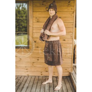 Cotton men's sauna apron ,,Choco"